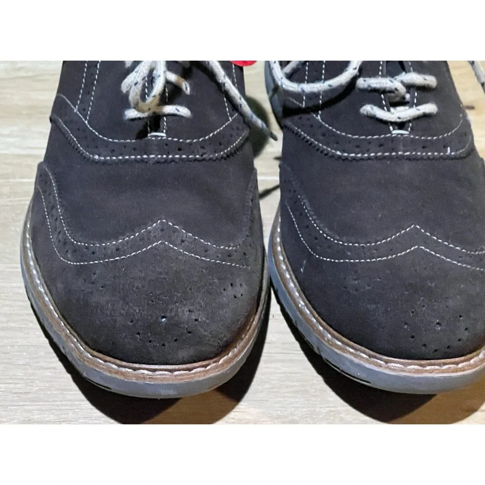 Men's Brown Suede Wingtip Bass Propel Shoes Size 8.5 Preppy Dressy Classic